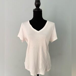 J. Jill Soft White V-Neck Tee
